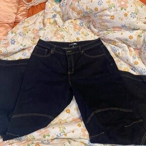 Fashion nova dark wash denim oversized baggy knee jeans size 15